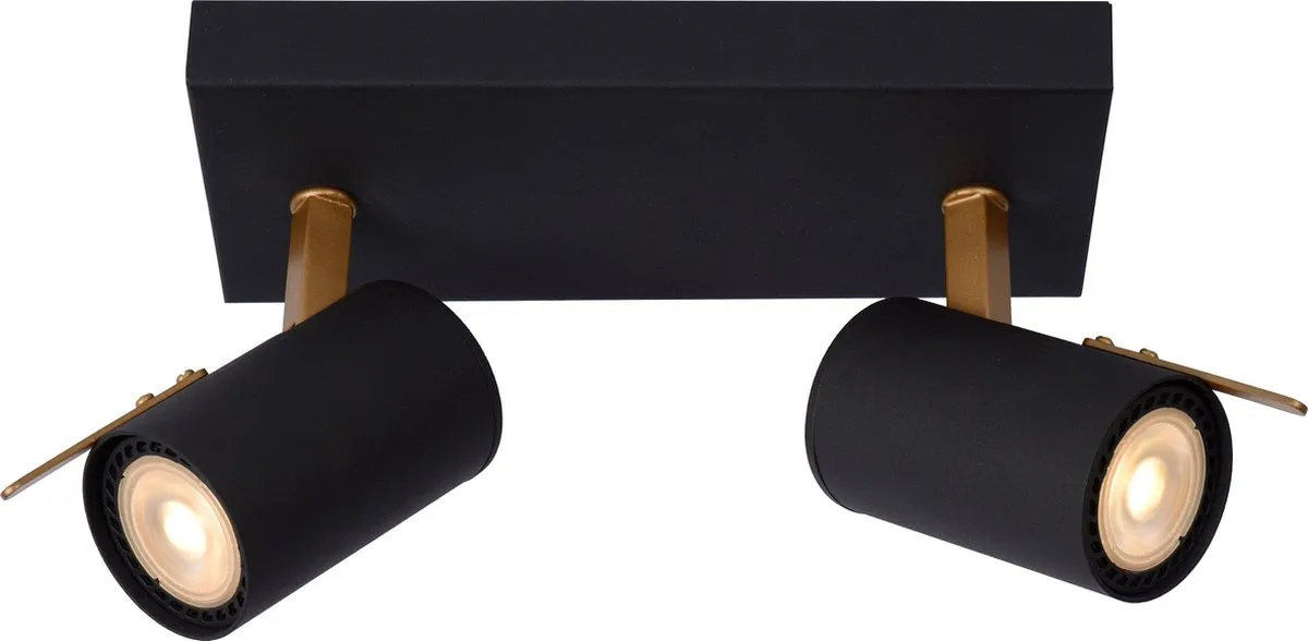 Lucide GRONY Plafondspot - LED Dim to Warm 2x5W 2200K/3000K - Zwart