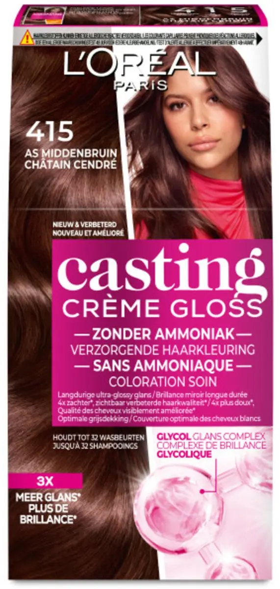 L'Oréal Paris Casting Crème Gloss 415 Iced Chestnut - 6 Stuks