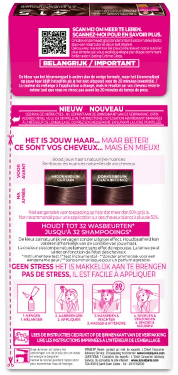 L'Oréal Paris Casting Crème Gloss 415 Iced Chestnut - 6 Stuks
