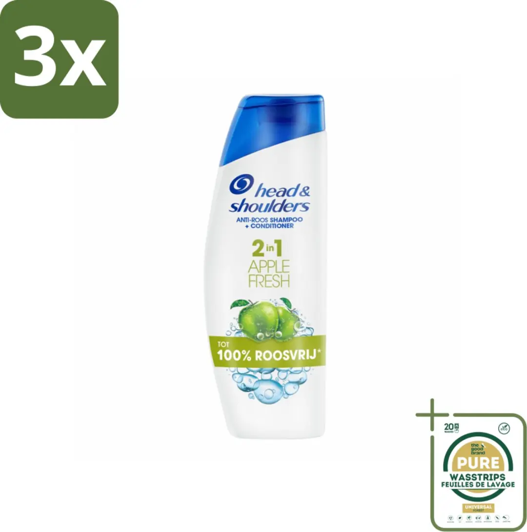 Head & Shoulders Apple Fresh Shampoo 2-in-1 - 300ml - 3 Stuks