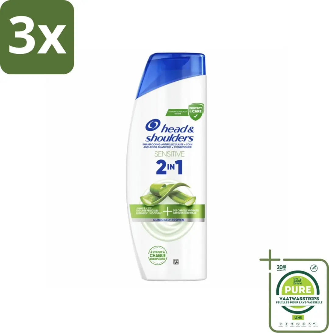 Head & Shoulders Sensitive 2-in-1 Shampoo 300ml - 3 Stuks