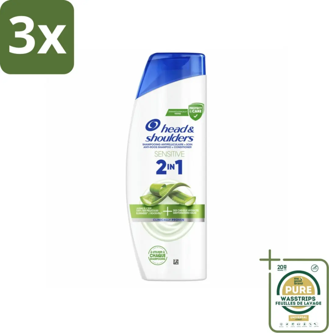Head & Shoulders Sensitive 2-in-1 Shampoo 300ml - 3 Stuks