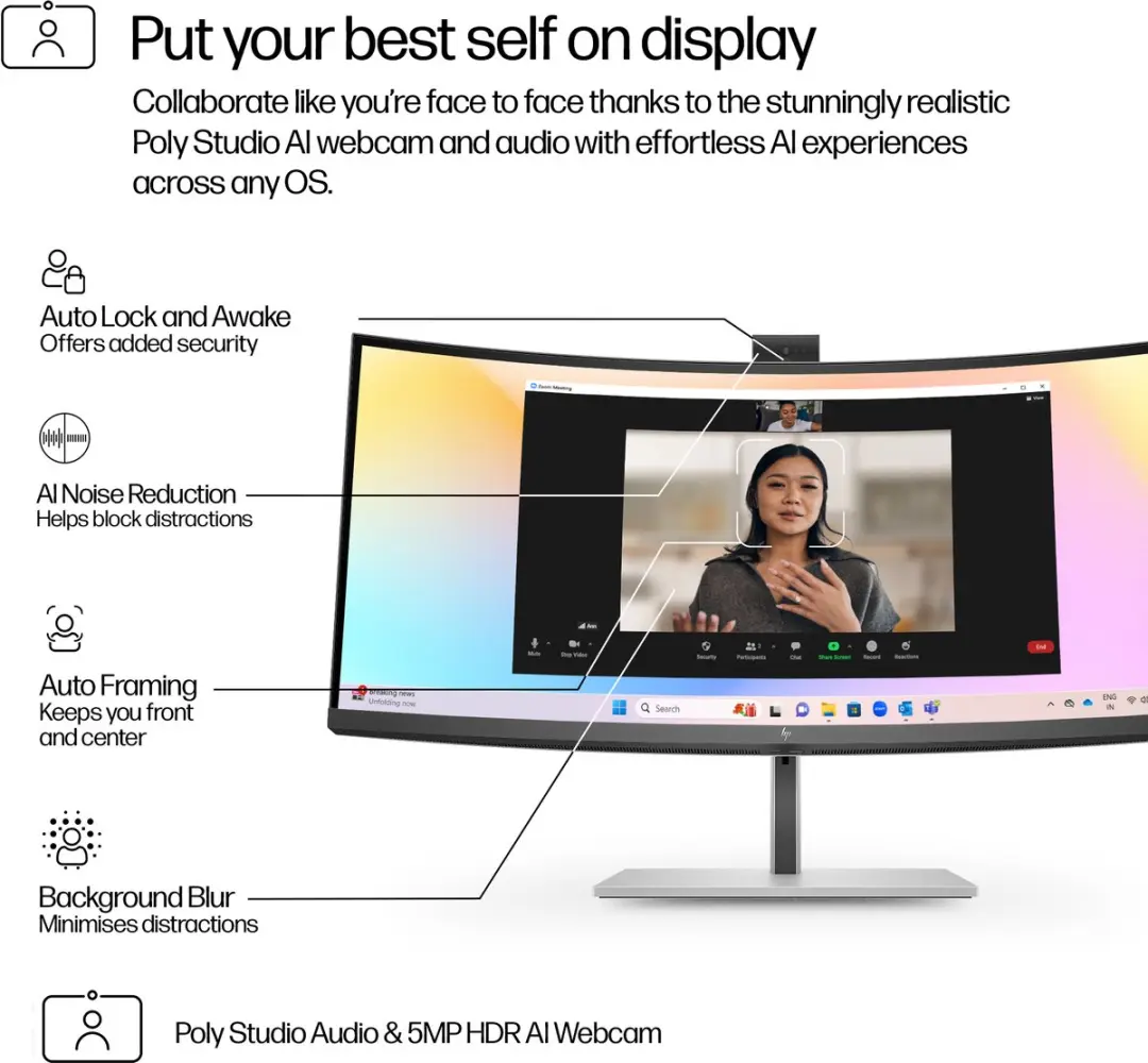 HP Series 7 Pro 734pm Monitor 34" WQHD - Zwart/Zilver