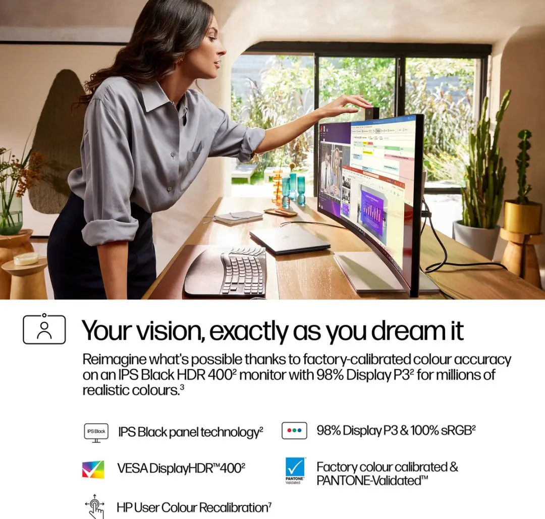 HP Series 7 Pro 734pm Monitor 34" WQHD - Zwart/Zilver