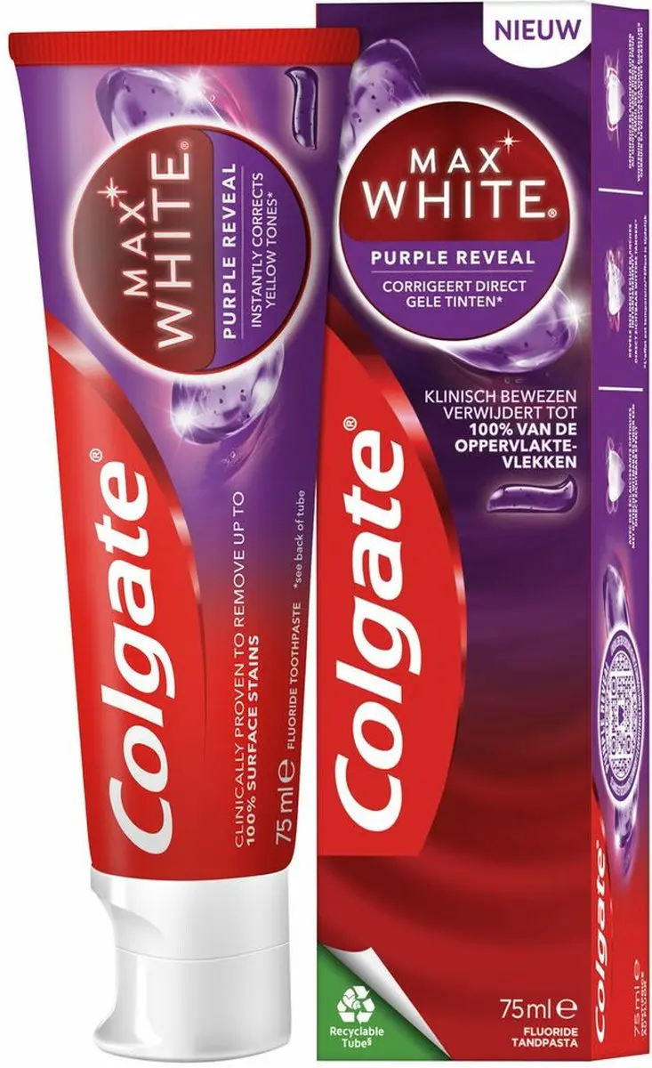 Colgate Max White Purple Reveal Tandpasta - 6x75ml