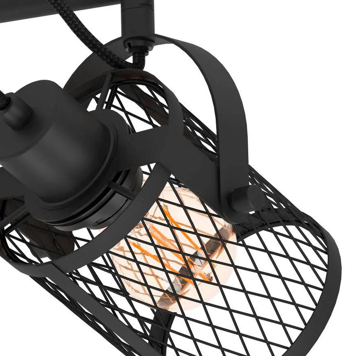 Eglo Dellow 1 Spot E27 2-Lichts Plafondlamp - Zwart