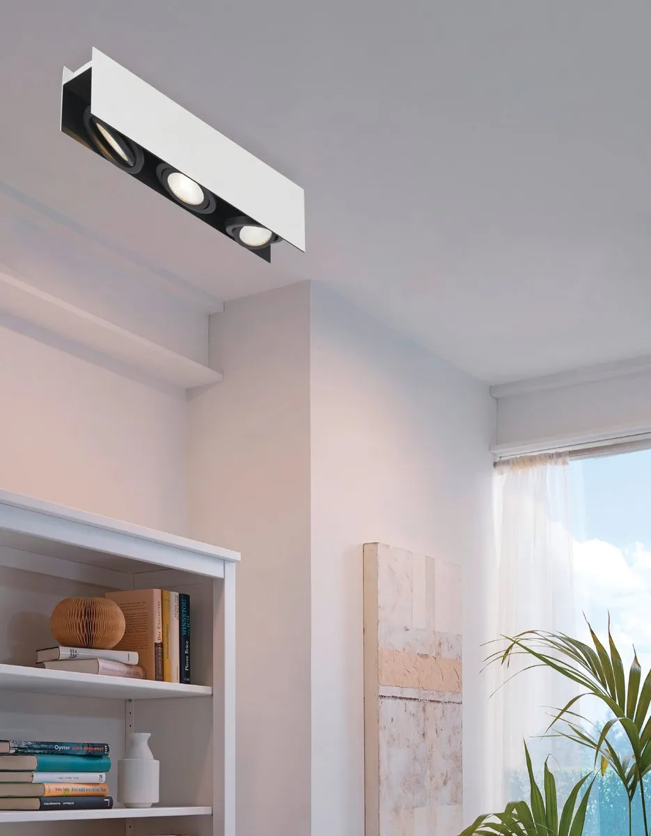 Eglo Vidago LED Plafondlamp 3-lichts - Wit/Zwart - afbeelding 6 van 6