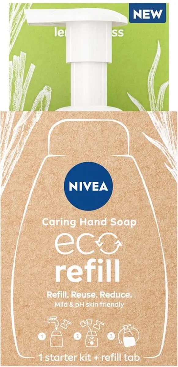 NIVEA Caring Hand Soap Eco Refill Starter Kit