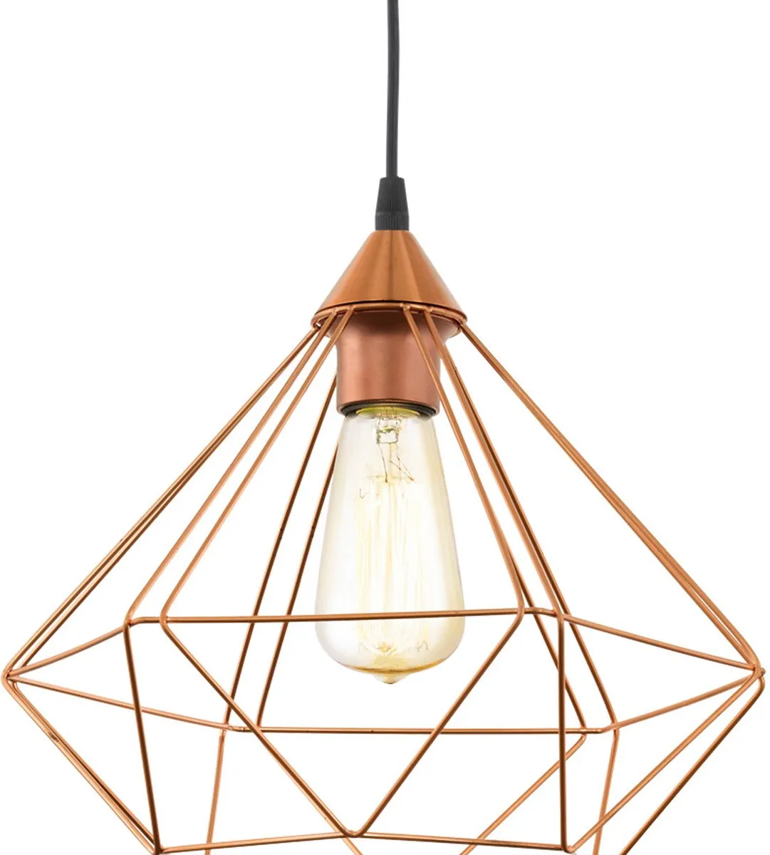 Eglo Tarbes Hanglamp E27 - Ø32,5cm - Zwart/Koper