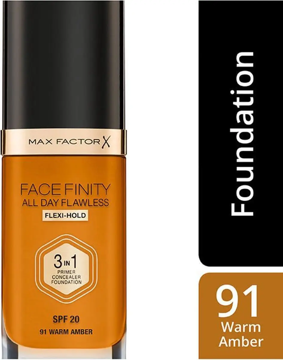 Max Factor Facefinity 3-in-1 Flexi Hold Foundation 91 Warm Amber - 30ml