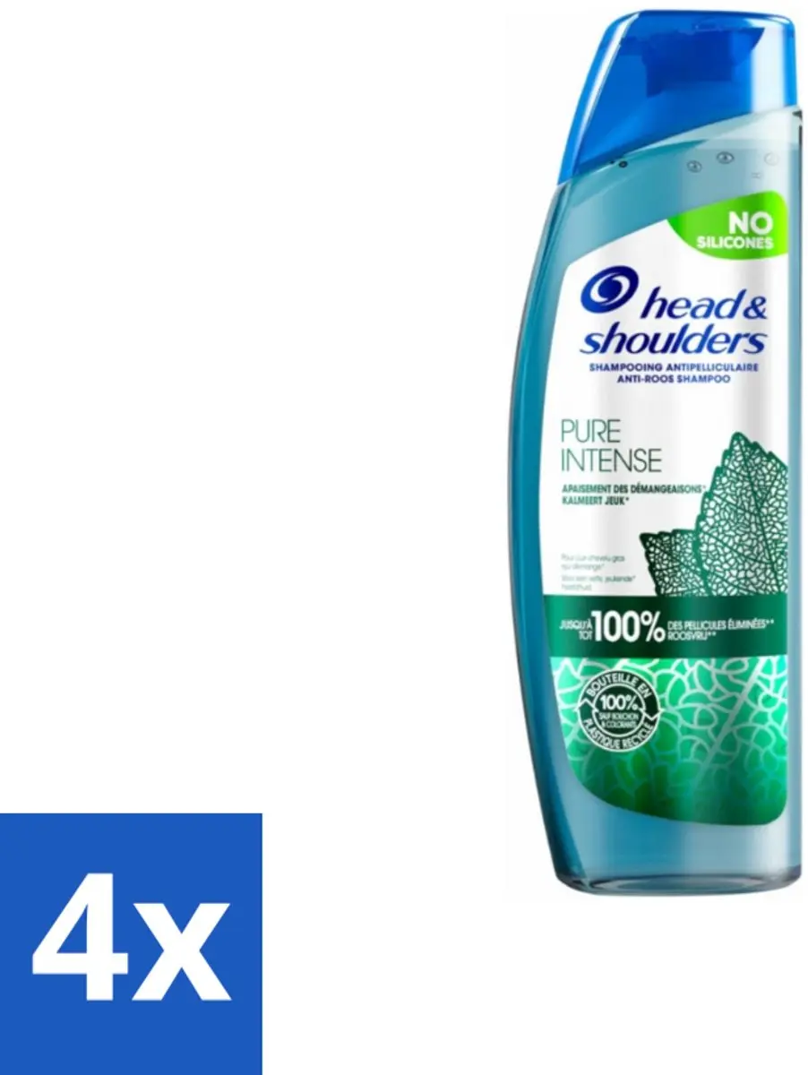 Head & Shoulders Anti-Roos Shampoo Pure Intense - 4 Stuks (250ml)