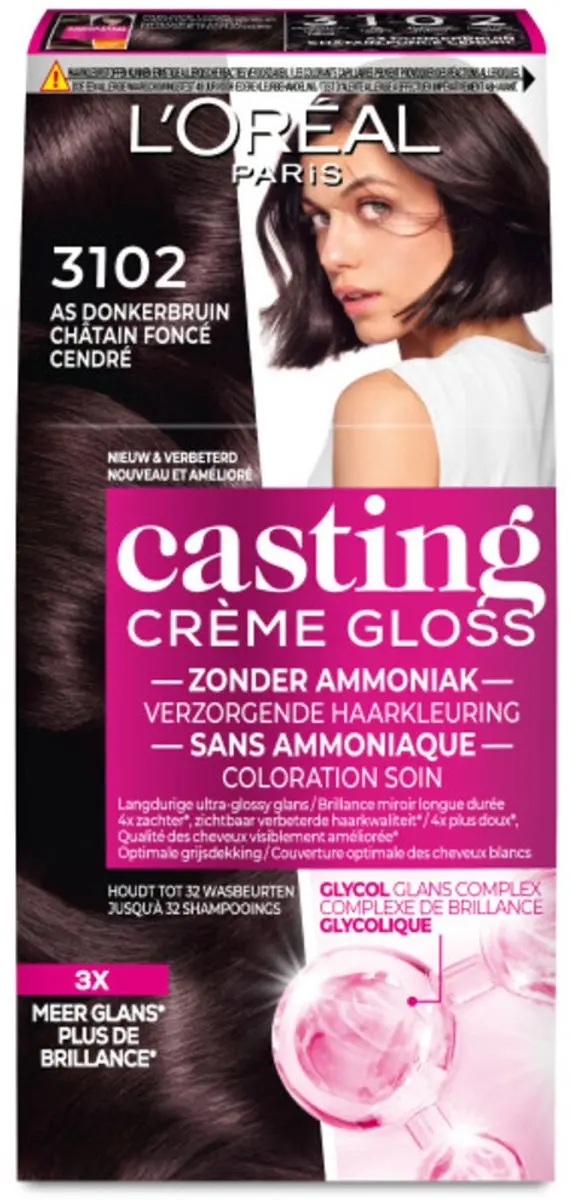 L'Oréal Paris Casting Crème Gloss 3102 Cool Dark Brown - 3 Stuks - afbeelding 6 van 6