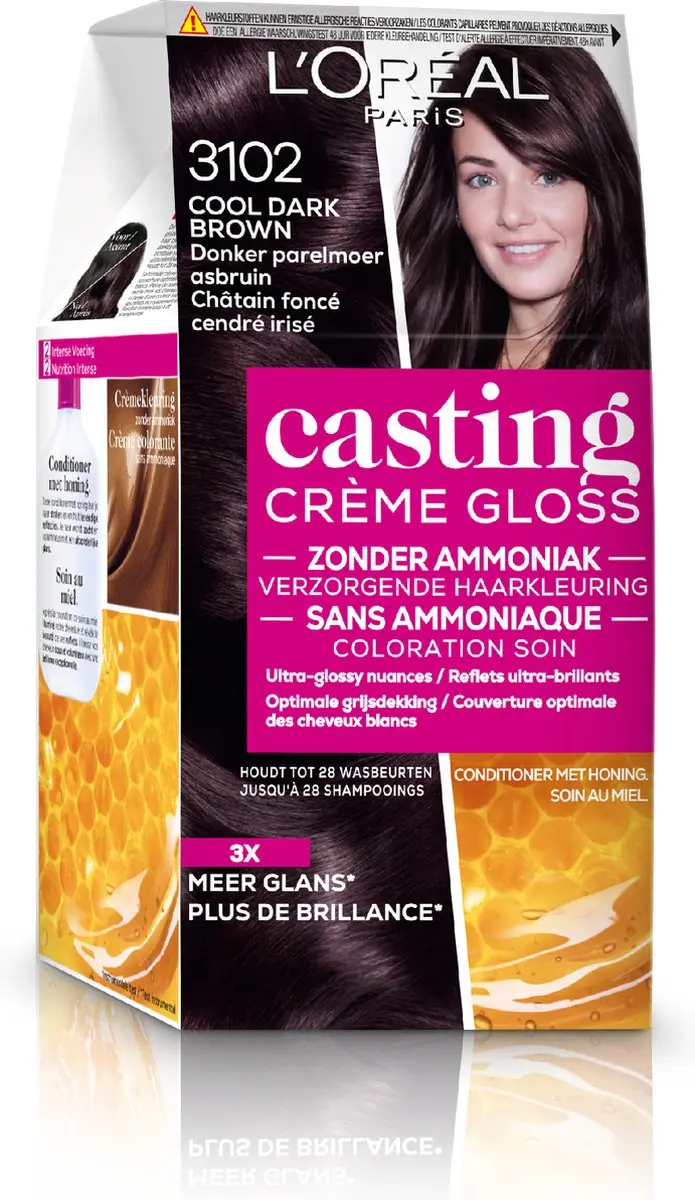 L'Oréal Paris Casting Crème Gloss 3102 Cool Dark Brown - 3 Stuks