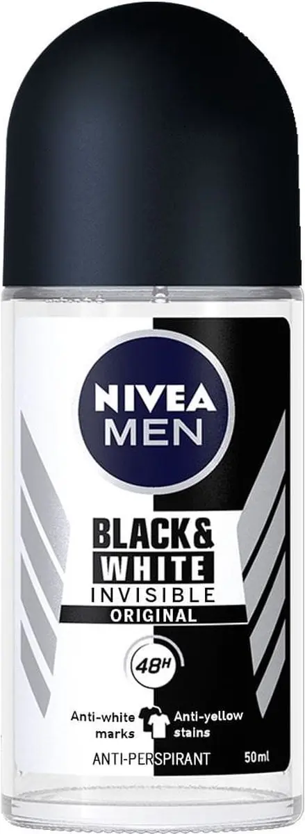 NIVEA Men Black & White Invisible Deodorant Roller 50ml