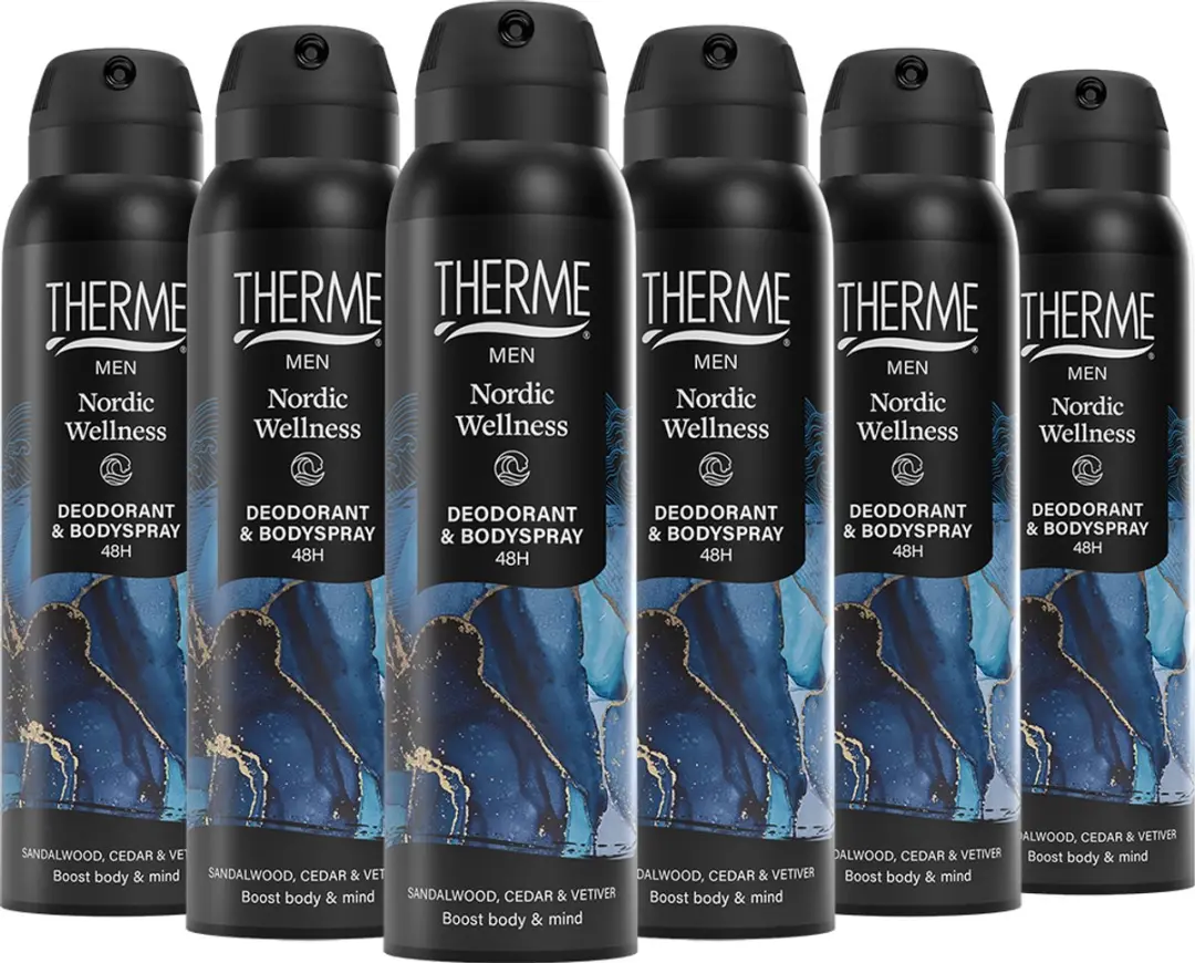 Therme Men Nordic Wellness Deo & Bodyspray - 6x150ml