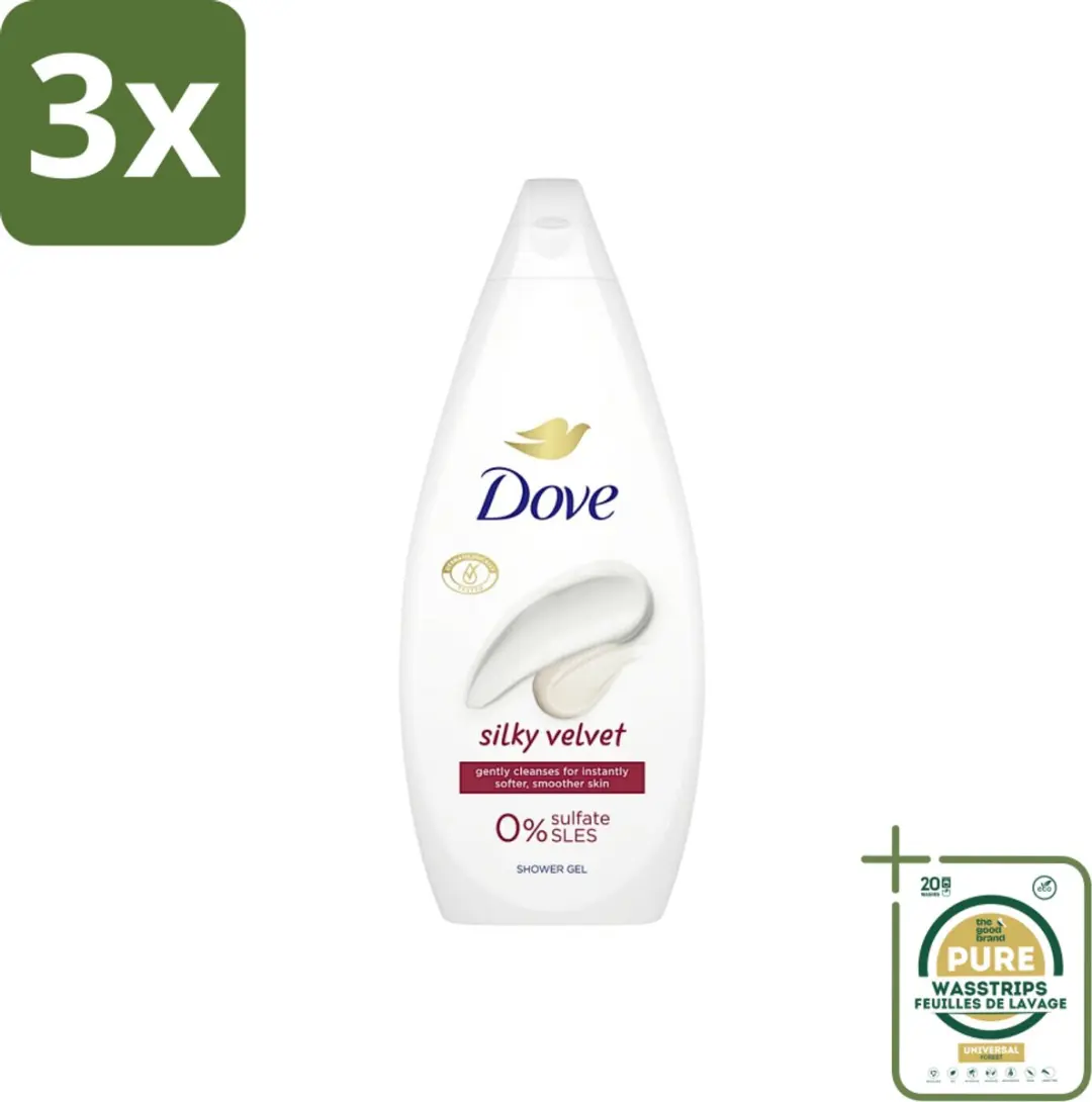 Dove Silky Velvet Douchegel 750ml - 3 Stuks