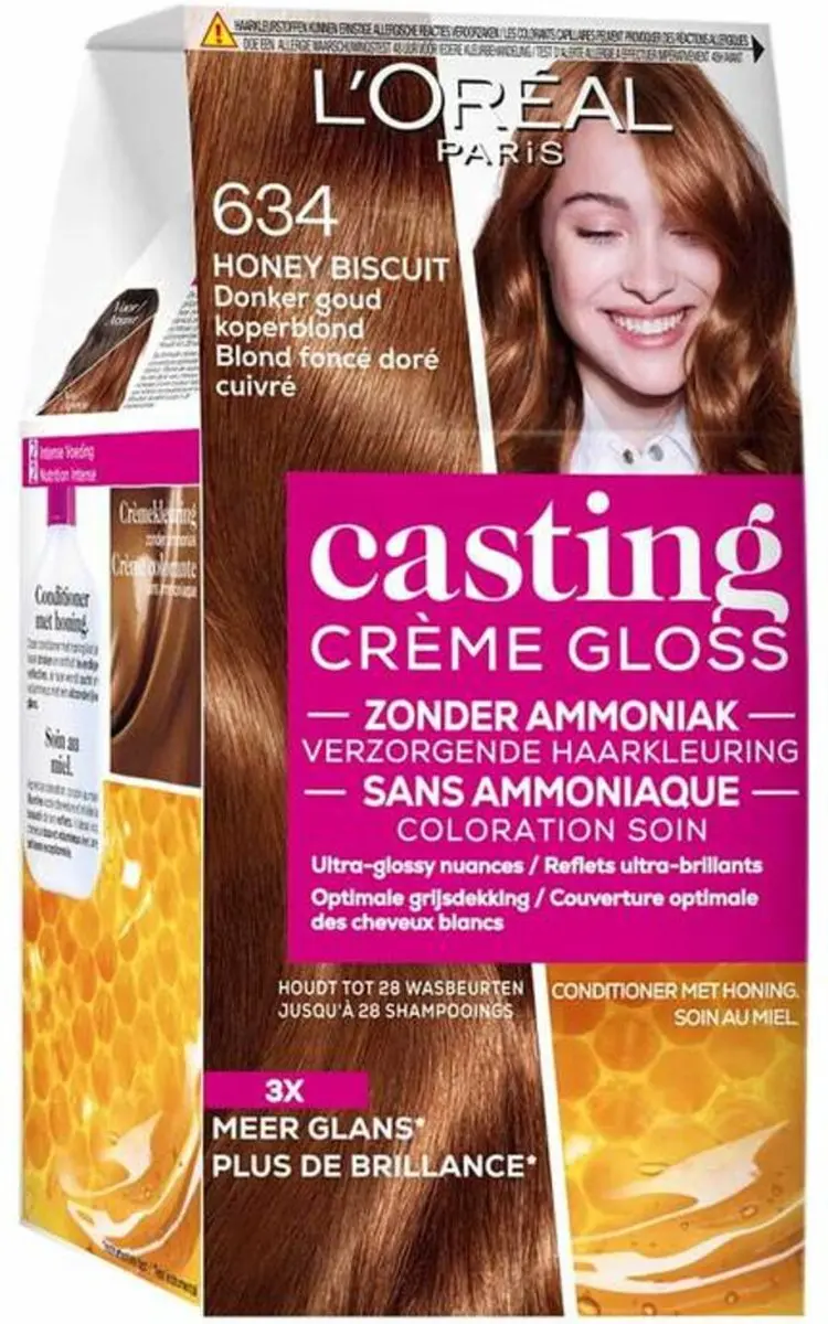 L'Oréal Paris Casting Crème Gloss 634 Donker Goud Koperblond - 2x
