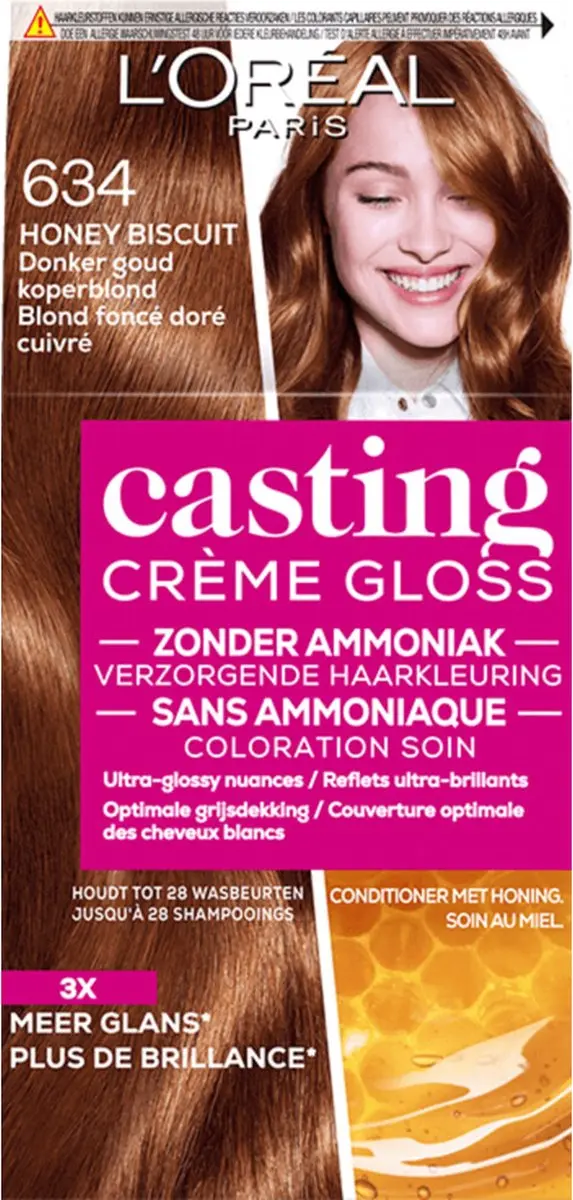 L'Oréal Paris Casting Crème Gloss 634 Donker Goud Koperblond - 2x