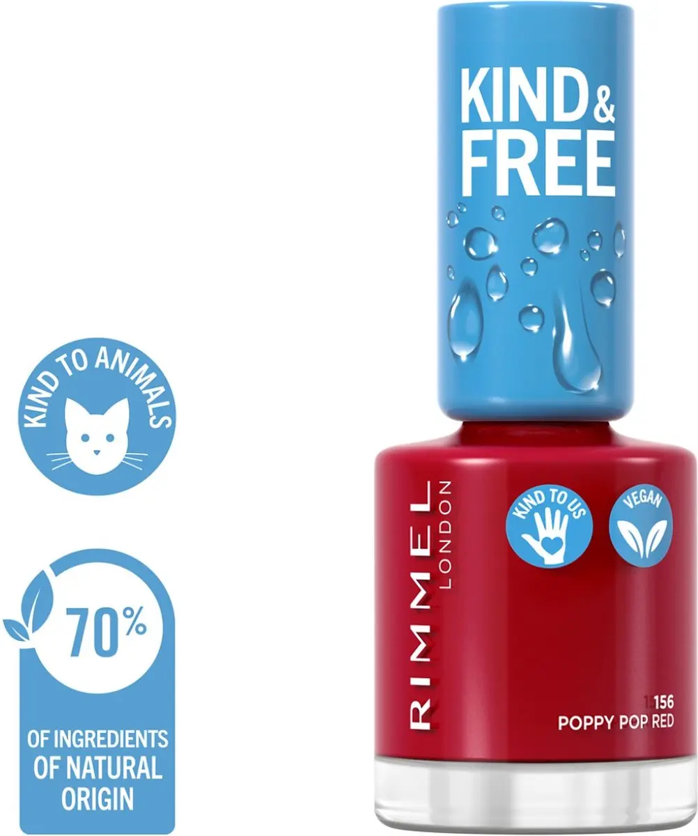 Rimmel London Kind & Free Nagellak 156 Poppy Pop Red - 8ml