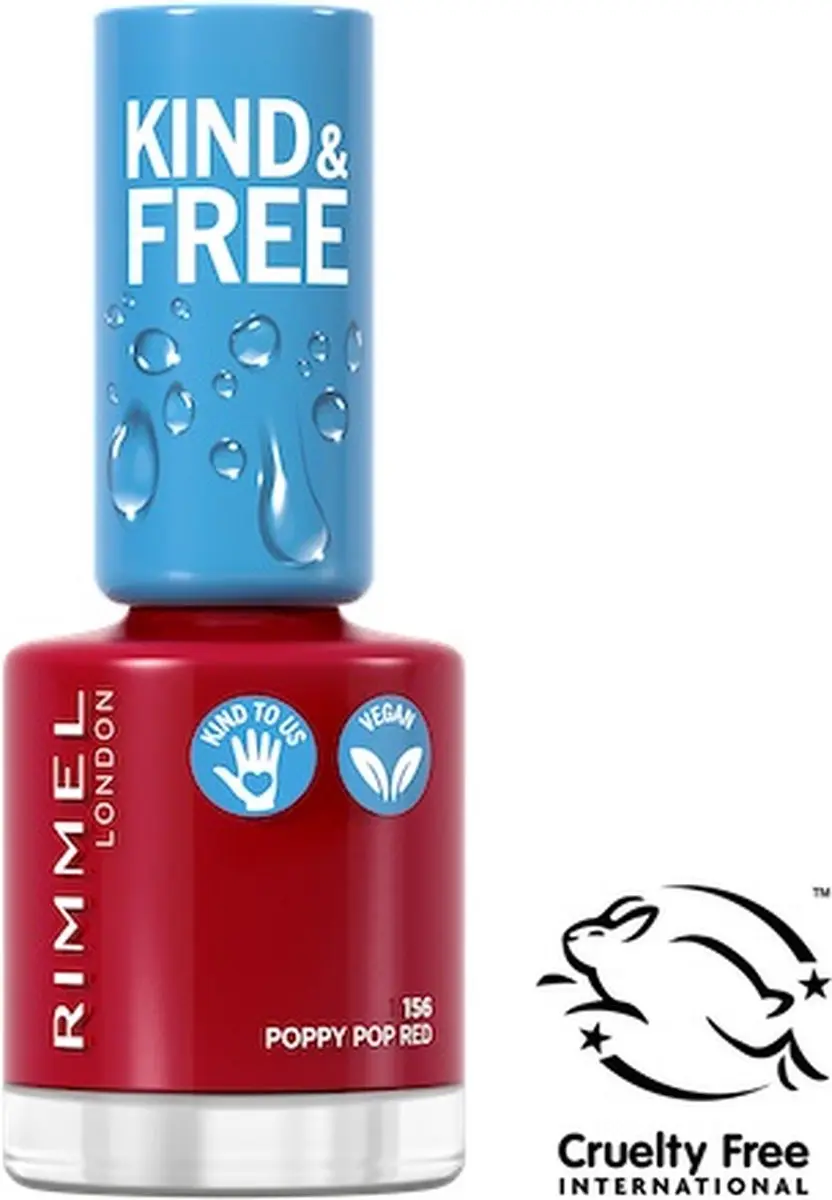 Rimmel London Kind & Free Nagellak 156 Poppy Pop Red - 8ml