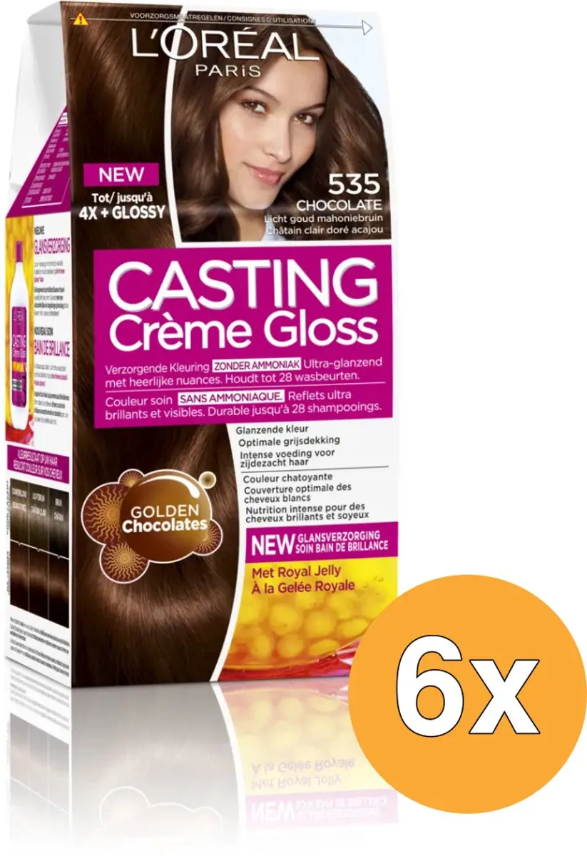 L'Oréal Paris Casting Crème Gloss 535 Chocolate - 6 Stuks