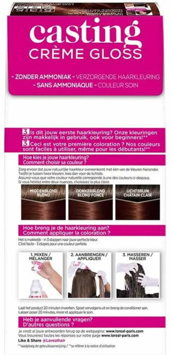 L'Oréal Paris Casting Crème Gloss 535 Chocolate - 6 Stuks