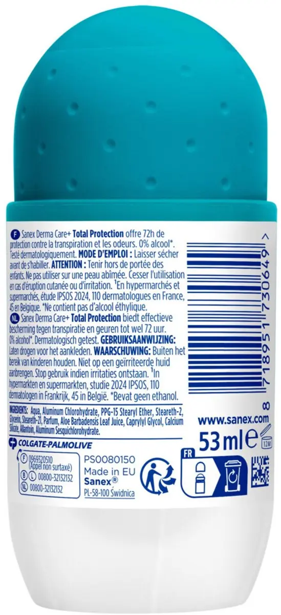 Sanex Deoroller Total Protection 50ml