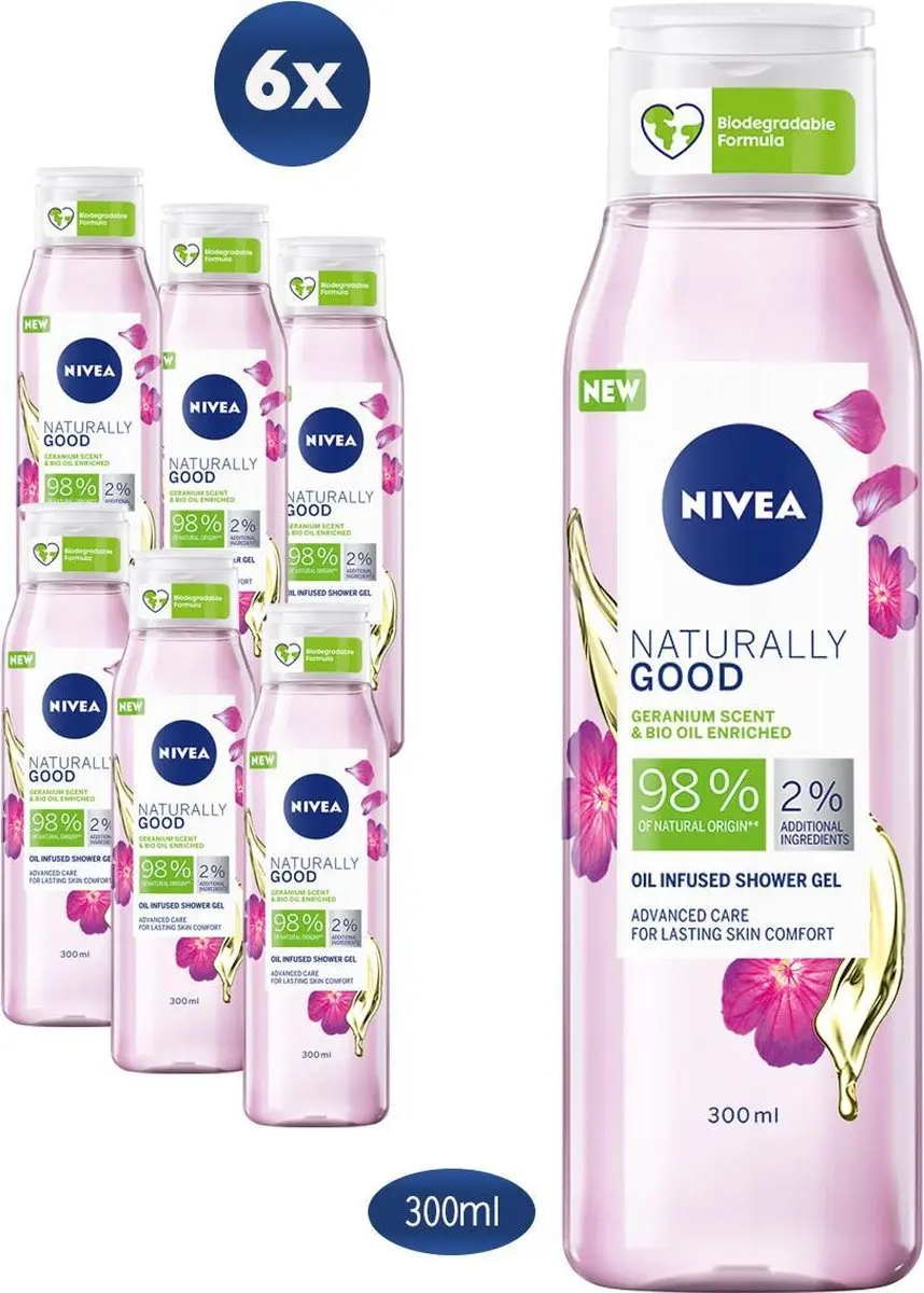 NIVEA Naturally Good Wild Rose Douchegel