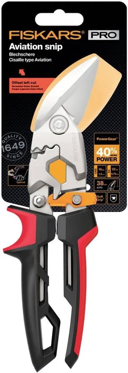 Fiskars PowerGear Linkshandige Blikscharen - SoftGrip