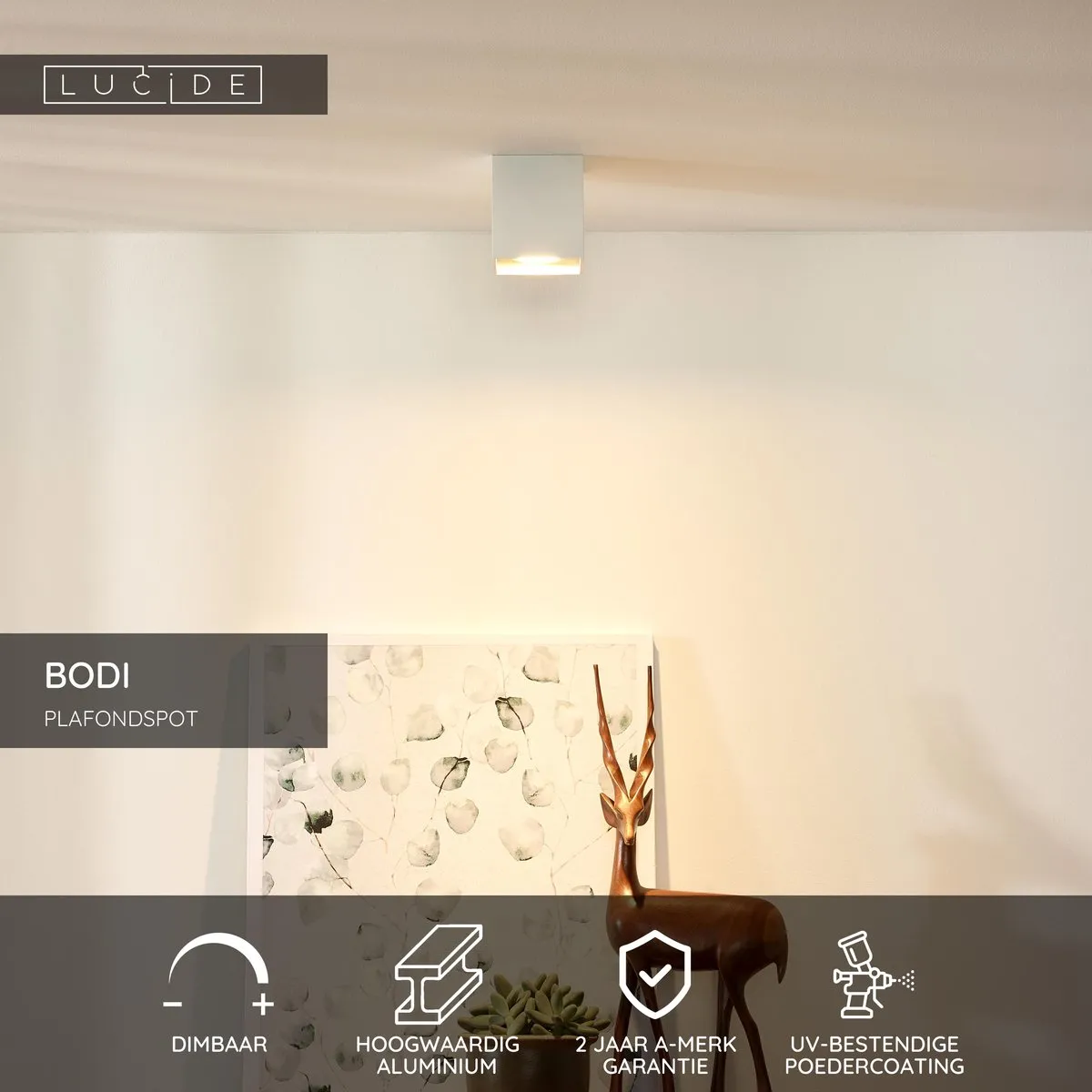 Lucide BODI Plafondspot GU10 - Wit