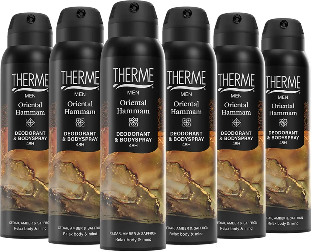 Therme Men Oriental Hammam Deodorant & Bodyspray - 6x150ml