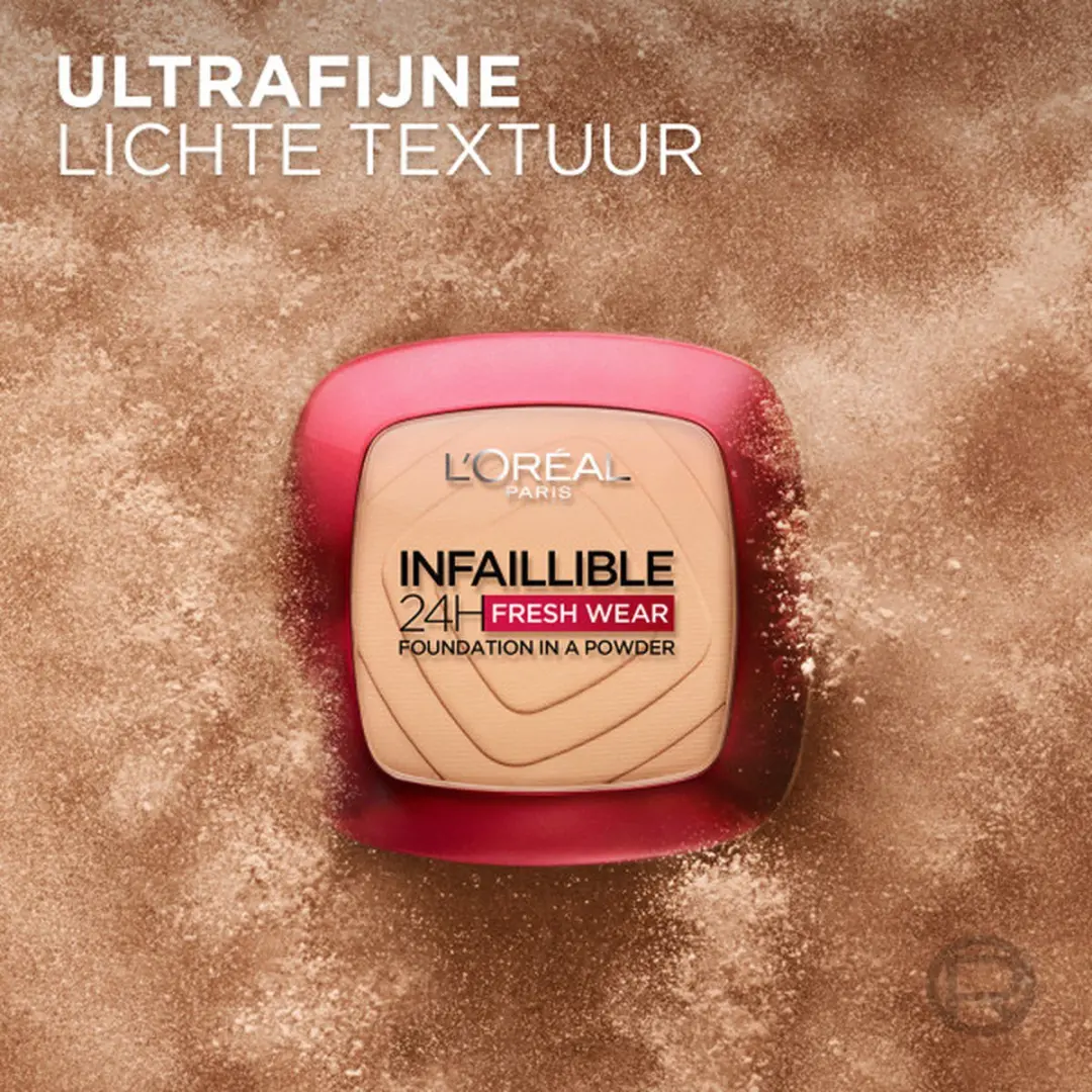 L'Oréal Paris Infaillible 24h Fresh Wear Foundation Poeder 375 Deep Amber - 90ml
