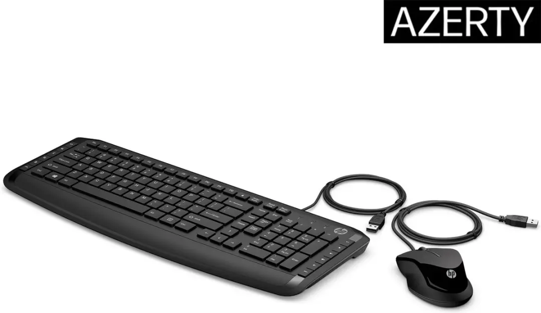 HP Pavilion 200 Bedraad Toetsenbord & Muis Combo AZERTY - 7 Knoppen - Zwart