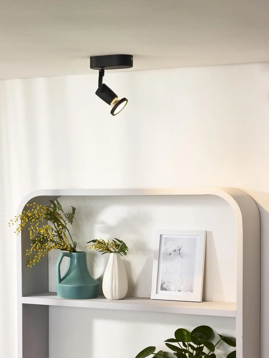 Lucide JASTER-LED Plafondspot GU10 5W - Zwart