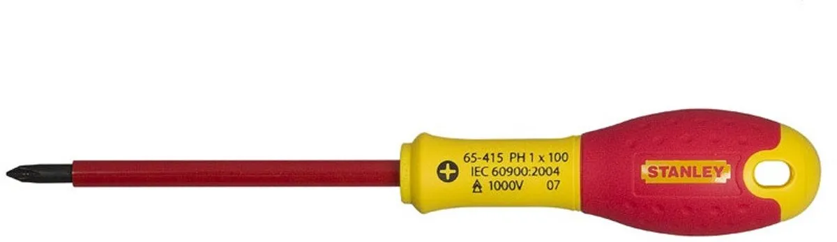 Stanley FatMax PH2 Schroevendraaier 125mm - VDE - Geel