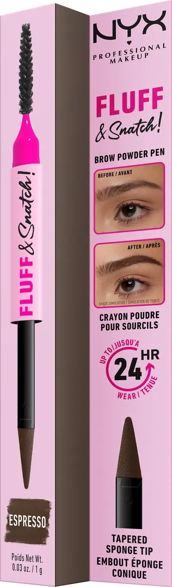 NYX Professional Makeup Fluff & Snatch! Brow Powder Pen Espresso - 0.5g