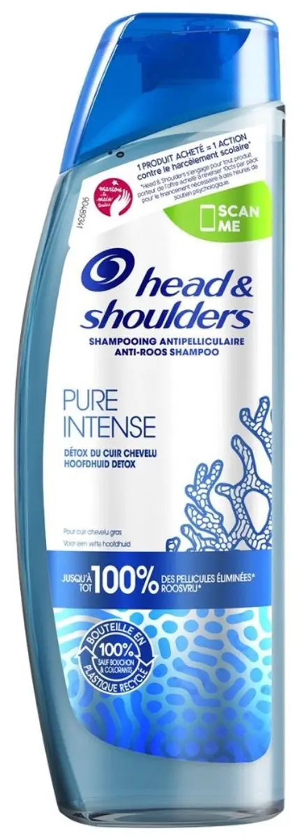 Head & Shoulders Anti-Roos Shampoo Pure Intense 750ml - 3 Stuks