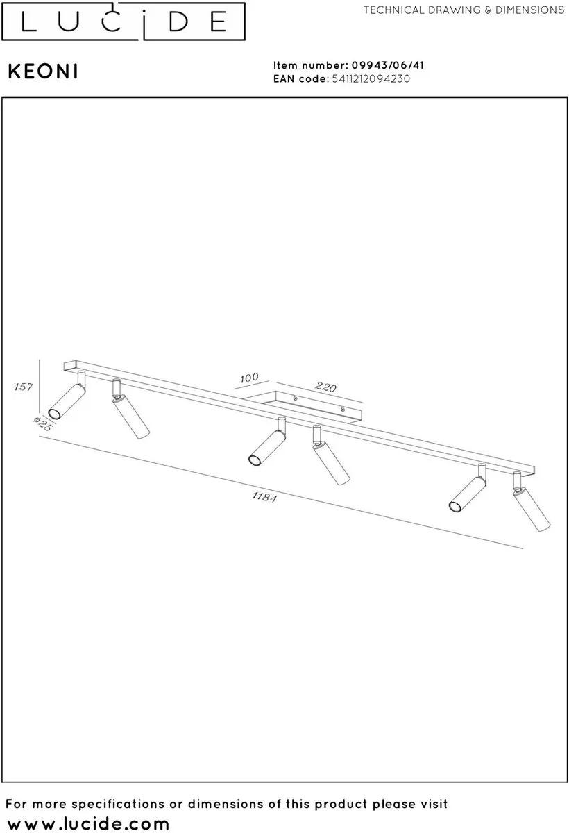 Lucide Keoni Plafondspot 6xG9 - Taupe