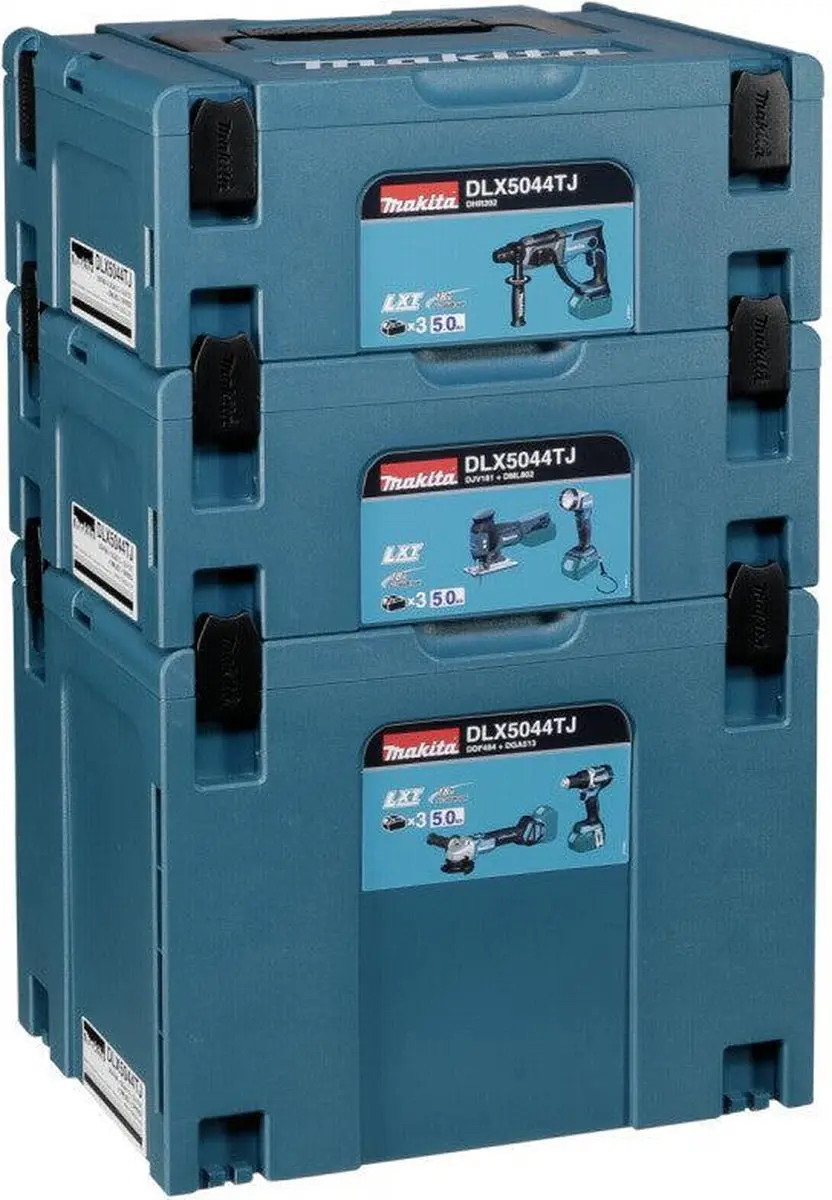 Makita DLX5044TJ Combiset 18V - 4 Accu gereedschappen - 3x accu