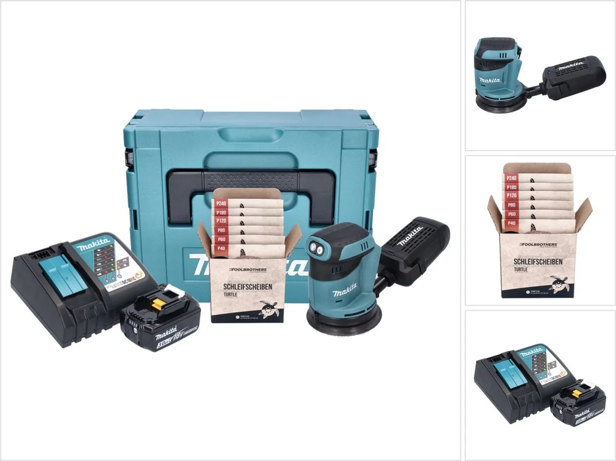 Makita DBO180RF1J Excentrische Schuurmachine 18V 125mm