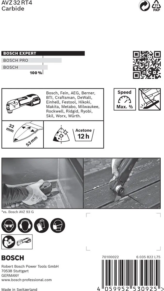 Bosch Professional AVZ32RT4 Starlock Carbide Schuurvinger 32mm