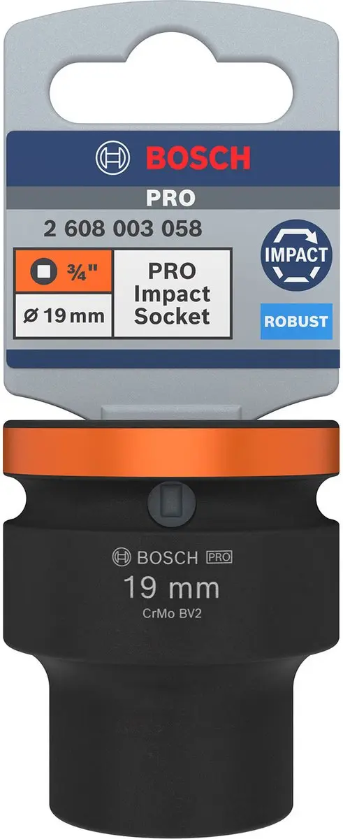 Bosch Professional Slagmoerdoos 3/4" 19mm 2608003058 - Oranje/Zwart