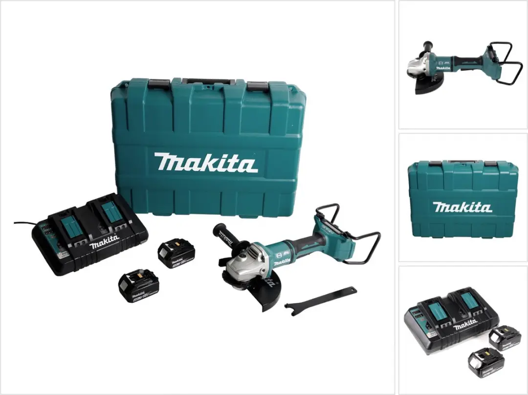 Makita DGA900PMKX2 Haakse Slijper 36V - 230mm - 2x 4,0Ah Accu + Lader