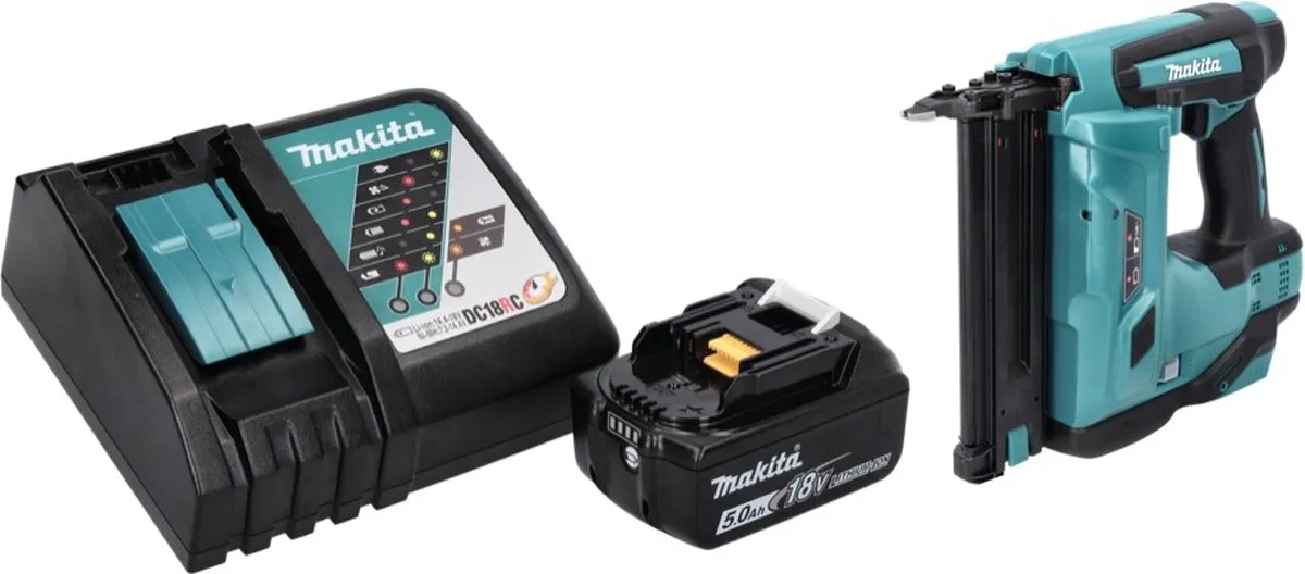 Makita DBN 500 RT1 Accu Spijkermachine 18V - 15-50mm - 5.0Ah