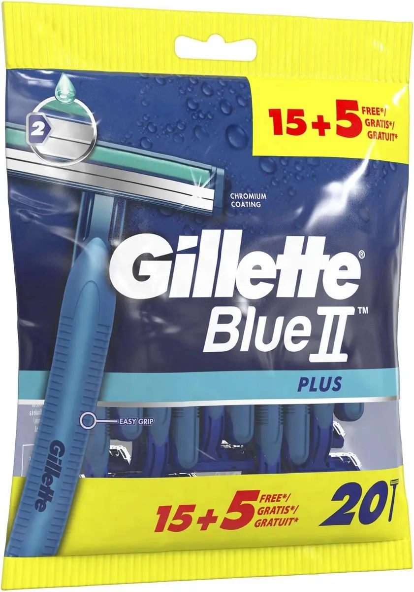 Gillette BlueII Plus Wegwerpmesjes - 20 Stuks