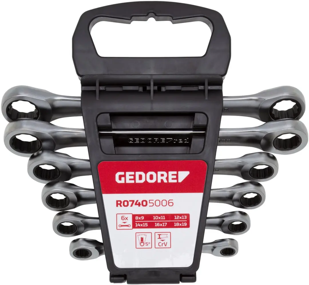 Gedore RED R07405006 Ring-/steekratelsleutelset 6-delig - 8-19mm