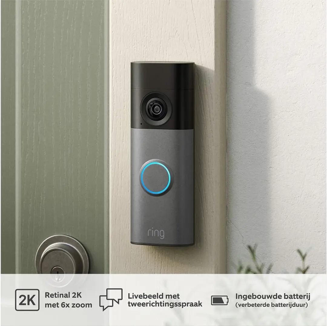 Ring Videodeurbel 2e Gen - Speckled Grey - met Chime