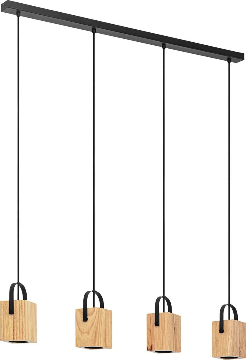 Eglo Ayles Hanglamp GU10 - 4 Lichtpunten - Zwart/Bruin