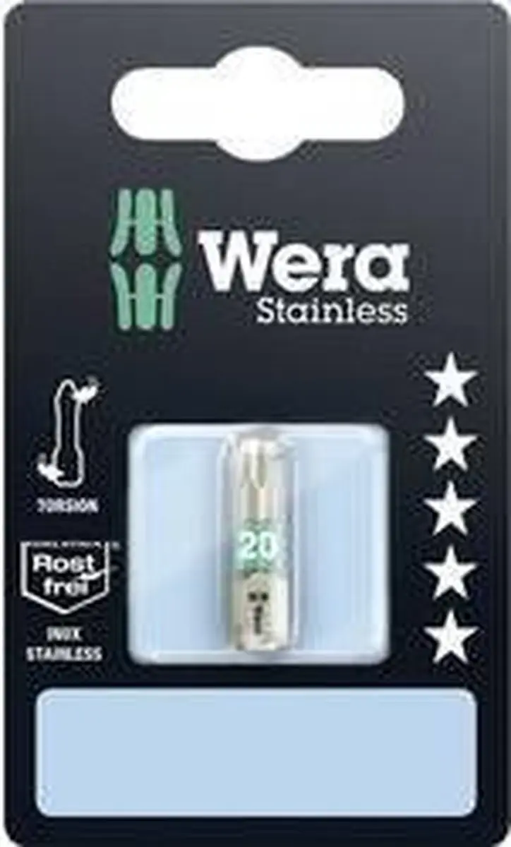 Wera 3867/1TSSB Torx TX20 Schroefbit - RVS - 25mm