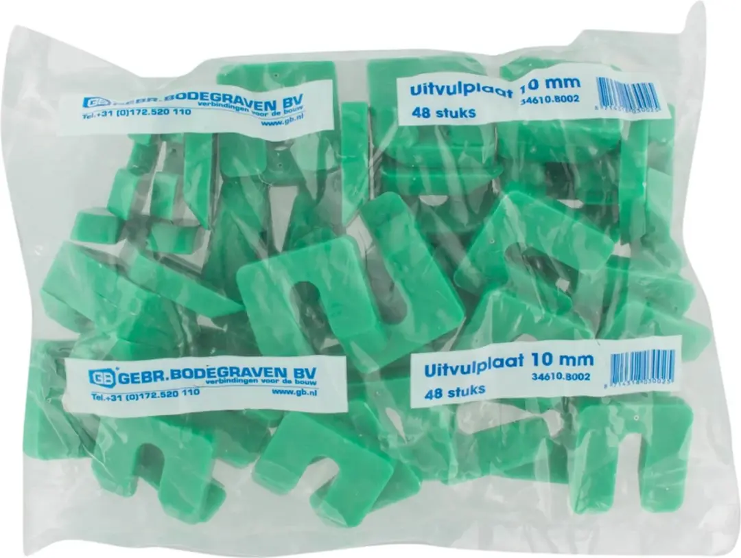 GB Uitvulplaat met sleuf 50x50mm - Groen - 48 Stuks